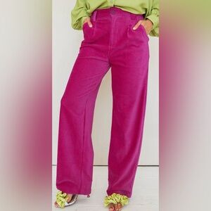 NWT Magenta Corduroy Trousers